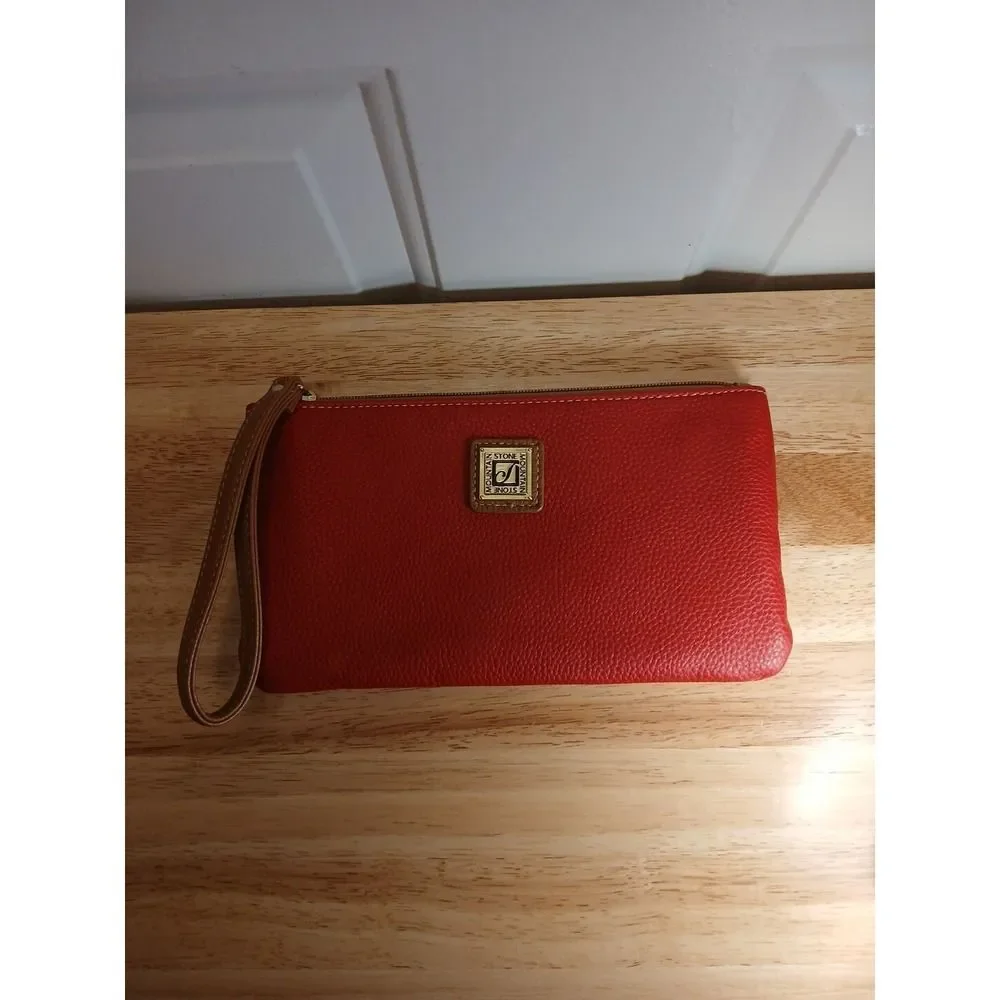 Stone Mountain Clutch Red Bag‎ Brown Handle Toiletry Bag Makeup Bag Cosmetic Bag